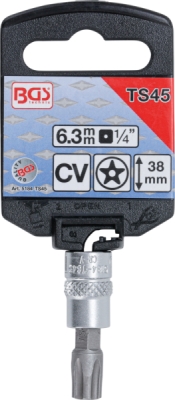 BGS 5184-TS45, Nástrčná hlavice | 6,3 mm (1/4") | TS-profil (pro Torx Plus) s otvorem TS45