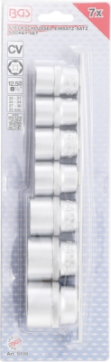 BGS 9108, Sada nástrčných šestihranných hlavic | 12,5 mm (1/2") | 20 - 32 mm | 7dílná