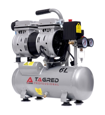 kompresor TAGRED 6L 8-10 BAR kompresor bezolejowy dwutłokowy 230V