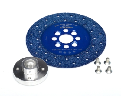 Diamantový kotouč 2v1, 125 mm, M14, pro řezání a broušení kamene a keramiky, TA1126