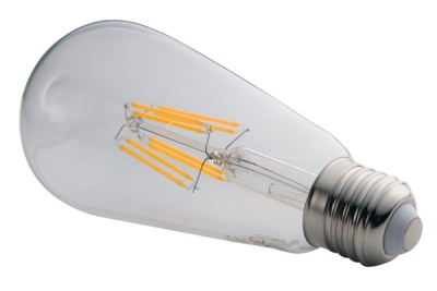 LED žárovka E27 filament průhledná bílá teplá 14W