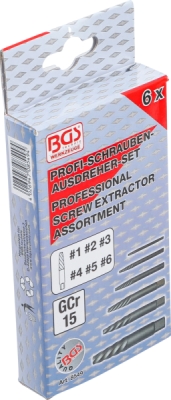 BGS 8549, Sada pro povolení poškozených šroubů | 6dílná