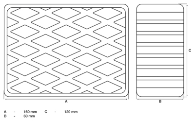 BGS BGS7038, Gumová podložka | 160 x 120 x 60 mm; ShA 85° +/- 5; 1470 g