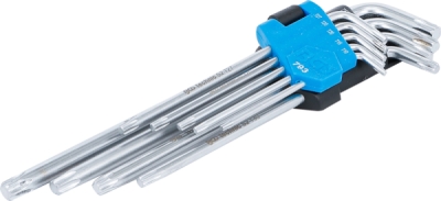 BGS 793, Sada zahnutých klíčů | velmi dlouhé | T-profil (pro Torx) T10 - T50 | 9dílná