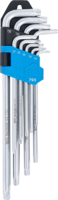 BGS 793, Sada zahnutých klíčů | velmi dlouhé | T-profil (pro Torx) T10 - T50 | 9dílná