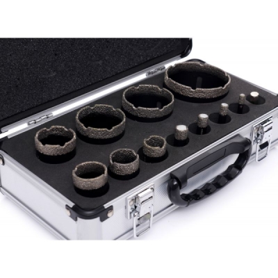 Kraft&Dele KD11227 | Diamantové jádrové frézy 6–68 mm pro bezpříklepové vrtání za mokra do keramiky, kameniny a kamene, adaptér M14 - 3/8 HEX