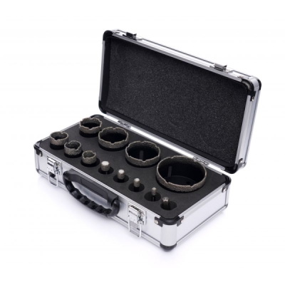 Kraft&Dele KD11227 | Diamantové jádrové frézy 6–68 mm pro bezpříklepové vrtání za mokra do keramiky, kameniny a kamene, adaptér M14 - 3/8 HEX