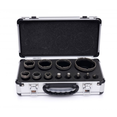 Kraft&Dele KD11227 | Diamantové jádrové frézy 6–68 mm pro bezpříklepové vrtání za mokra do keramiky, kameniny a kamene, adaptér M14 - 3/8 HEX