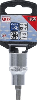 BGS 9627, Nástrčná hlavice | délka 55 mm | 12,5 mm (1/2") | T-profil (pro Torx) T35