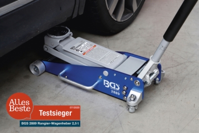 BGS BGS2889, Nízkoprofilový zvedák | nosnost 2,5 t; výška 100–460 mm; délka 640 mm; šířka 285 mm; hmotnost 28000 g