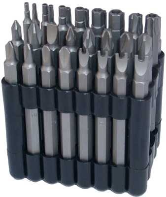 BGS 762, Sada bitů | dlouhé | pohon vnější šestihran 6,3 mm (1/4") | různé profily | 32dílná