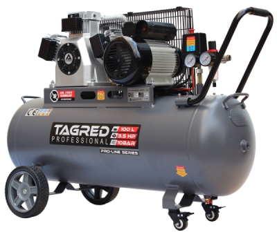 Tagred TA3390, Bezolejový kompresor s odlučovačem 100l, 230V, 3 písty, 3500W | 10 BAR