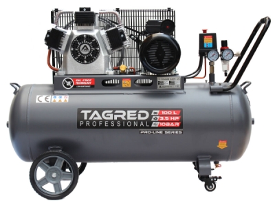 Tagred TA3390, Bezolejový kompresor s odlučovačem 100l, 230V, 3 písty, 3500W | 10 BAR