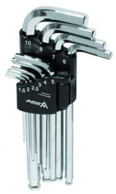 ASTA A-709BP2 Sada středních imbusových klíčů s kuličkou 1,5–10 mm