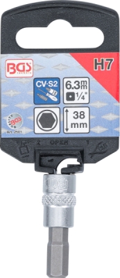 BGS 2501, Nástrčná hlavice | 6,3 mm (1/4") | vnitřní šestihran 7 mm