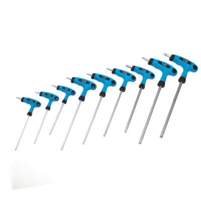 zestaw kluczy uchwyt T TORX 9 szt. T10/T15/T20x100mm T25/T27/T30/T40x150mm T45/50