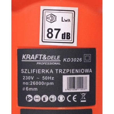 Kraft&Dele KD3026, Přímá stopková bruska 1500W | 0-27000 ot/min, 230V