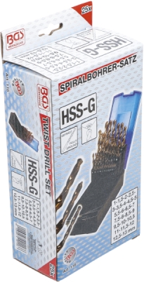 BGS 116, Sada spirálových vrtáků | HSS-G M35 kobaltová ocel | 1 - 13 mm | 25dílná