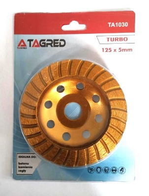 Diamantový brusný kotouč Turbo na beton či kámen, 125 x 22,2 mm, Tagred TA1030