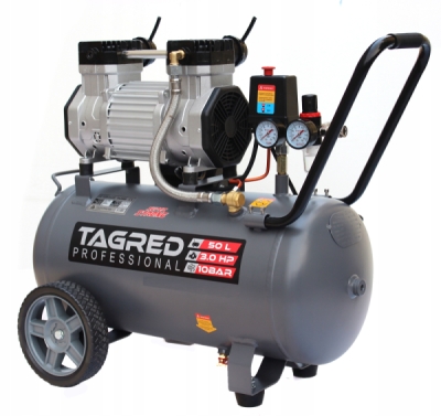 Tagred TA3388, Bezolejový kompresor s odlučovačem 50l, 230V, 2 písty, 3000W | 10 BAR
