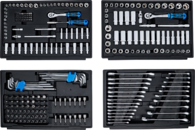 BGS 74000, Gola sada, šestihran | 6,3 mm (1/4") / 10 mm (3/8") / 12,5 mm (1/2") | metrické a palcové velikosti | 300dílná