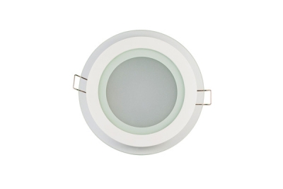 Zapuštěný kruhový skleněný LED panel bílý 12W