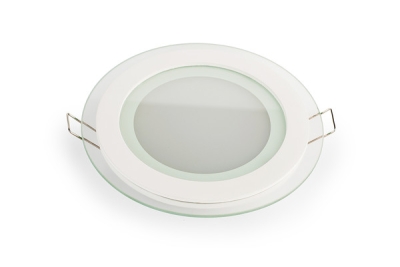 Zapuštěný kruhový skleněný LED panel bílý 12W