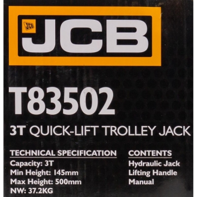 JCB T83502, Nízkoprofilový hydraulický zvedák (hever) s pojezdem, 3t