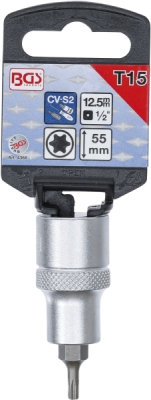 BGS 4368, Nástrčná hlavice | 12,5 mm (1/2") | T-profil (pro Torx) T15