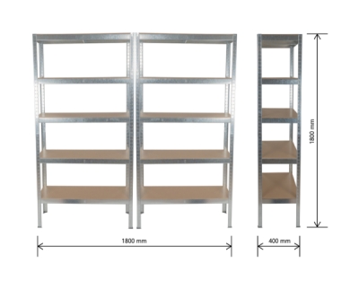 Matabro MB-SH02, Policové regály | 2 ks | 5 polic | 900 x 400 x 1800 mm