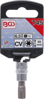BGS 2164-T45, Nástrčná hlavice | 6,3 mm (1/4") | T-profil (pro Torx) T45