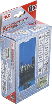 BGS 1997, Sada zahlubovacích fréz | HSS | DIN 335 forma C | 6dílná