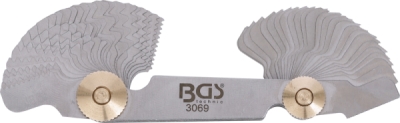 BGS 3069, Dvojitá závitová měrka, 52 lístků | metrická 0,25 - 6,0 mm, Whitworth 4G - 62G