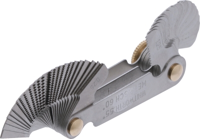 BGS 3069, Dvojitá závitová měrka, 52 lístků | metrická 0,25 - 6,0 mm, Whitworth 4G - 62G