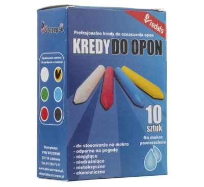 Redats 04-03-20, Voděodolné křídy na pneumatiky žluté, sada 10 ks REDATS PREMIUM