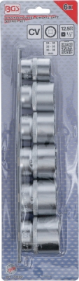 BGS 70102, Sada nástrčných dvanáctihranných hlavic | 12,5 mm (1/2") | 24 - 38 mm | 6dílná