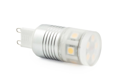 Hliníková LED žárovka G9 2,4W bílá teplá 230V