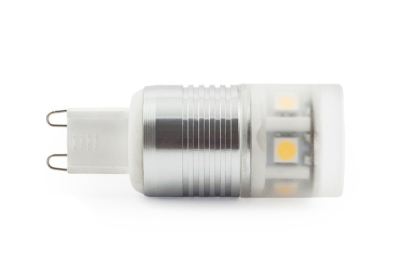 Hliníková LED žárovka G9 2,4W bílá teplá 230V