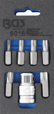BGS 5016, Sada šroubovacích bitů | pohon vnější šestihran 10 mm (3/8") | T-profil (pro Torx) | 7dílná