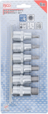 BGS 8887, Sada nástrčných hlavic | 12,5 mm (1/2") | vnitřní šestihran 6 - 14 mm | 6dílná