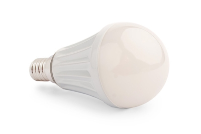 Hliníková LED žárovka E14 bílá teplá 8W 18 SMD 5730H