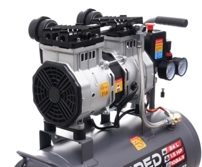 AKČNÍ SET SETTA3383M, Bezolejový kompresor 24l, 230V, 2 písty, 1100W + příslušenství