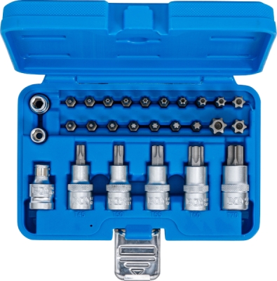 BGS 5101, Souprava bitů a nástrčných hlavic | 12,5 mm (1/2") | T-profil (pro Torx) | 27dílná