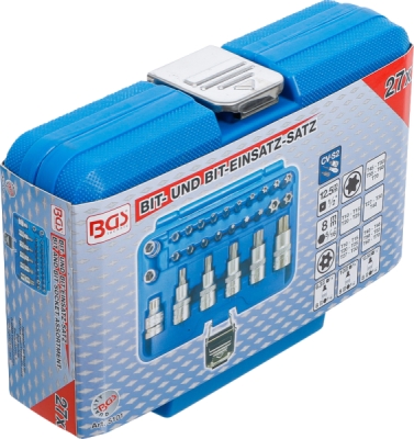 BGS 5101, Souprava bitů a nástrčných hlavic | 12,5 mm (1/2") | T-profil (pro Torx) | 27dílná