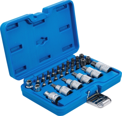 BGS 5101, Souprava bitů a nástrčných hlavic | 12,5 mm (1/2") | T-profil (pro Torx) | 27dílná