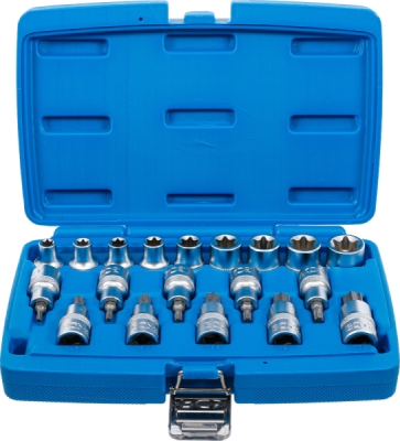 BGS 5100, Sada nástrčných hlavic / nástrčných klíčů | 12,5 mm (1/2") | E-profil / T-profil (pro Torx) | 19dílná