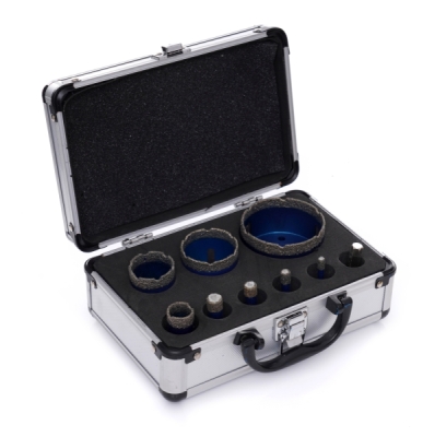 Korunkové diamantové vrtáky do keramiky či kamenu, 6 - 68 mm, M14, sada 9 ks, Tagred TA4087