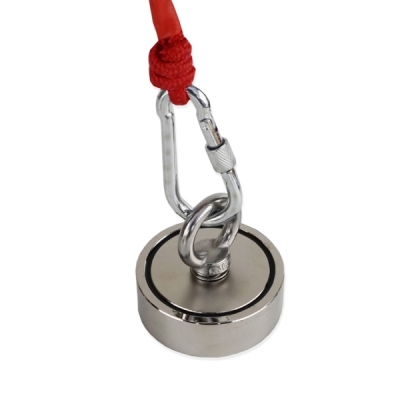 Kraft&Dele KD10416 Magnetický držák neodymový magnet 240 kg | Neodymový permanentní magnet s karabinou a odolným pouzdrem
