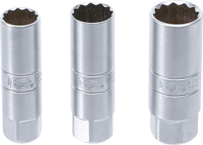 BGS 6858, Sada dvanáctihranných bitů na zapalovací svíčky | 10 mm (3/8") | 14 - 16 - 18 mm | 3dílná