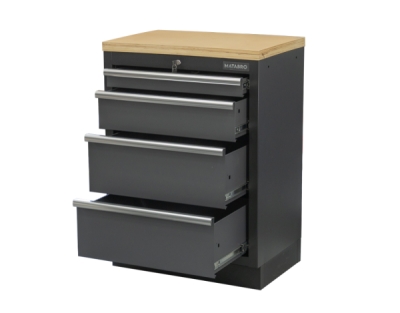 Matabro SET-CA01058, Dílenská skříňka s dřevěnou pracovní deskou | 4 šuplíky | 680x465x950 mm